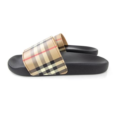 red burberry slides|Burberry check slides beige.